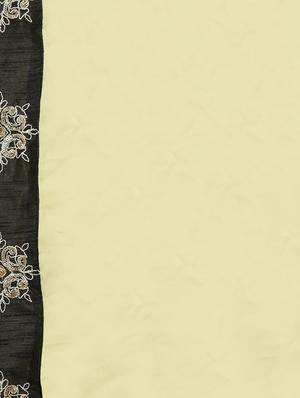 beige satin half and half saree with blouse - 15074366 - Standard Image - 4