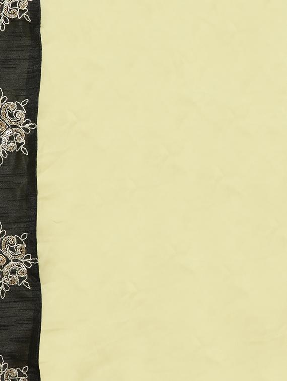 beige satin half and half saree with blouse - 15074366 - Zoom Image - 4