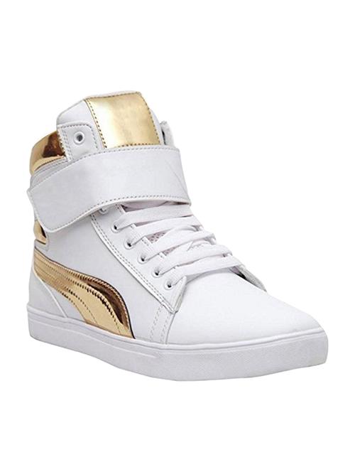white leatherette lace up sneakers - 15077512 - Standard Image - 1