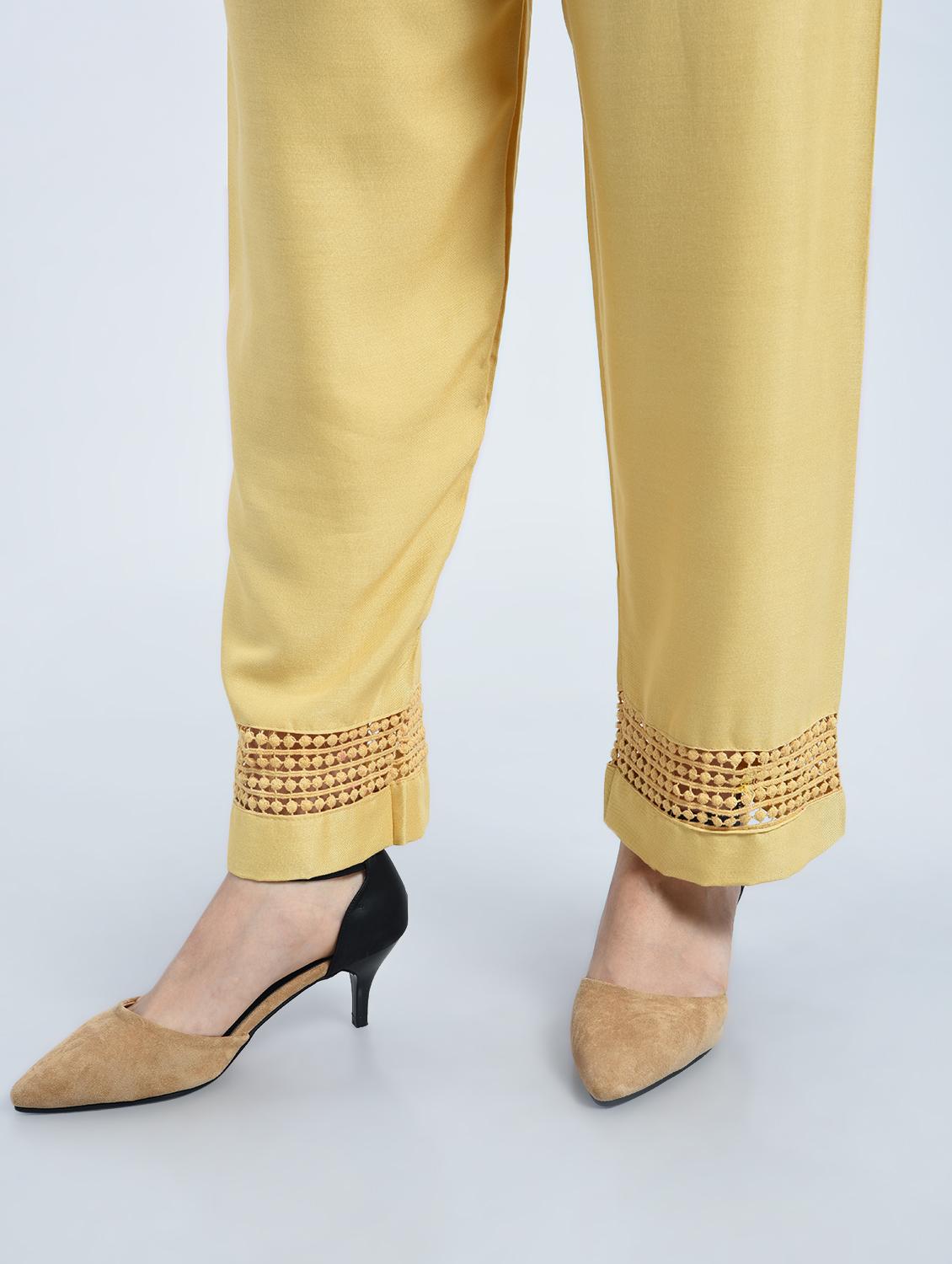 Beige rayon straight palazzo - 15077671 - Zoom Image - 4