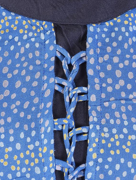 Blue rayon layered kurta - 15081312 - Zoom Image - 4