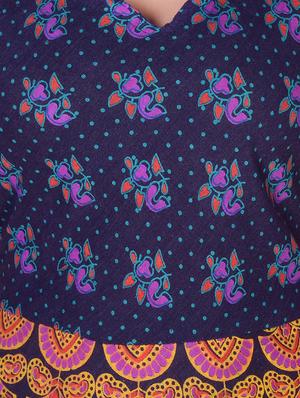 purple cotton flared kurta - 15081355 - Standard Image - 4