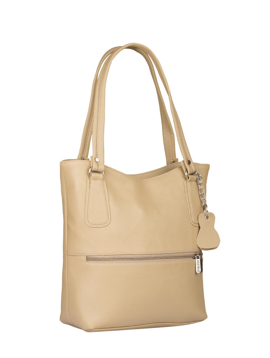 cream leatherette regular handbag - 15082328 - Zoom Image - 4