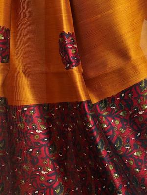 mustard art silk maheshwari saree with blouse - 15083081 - Standard Image - 4