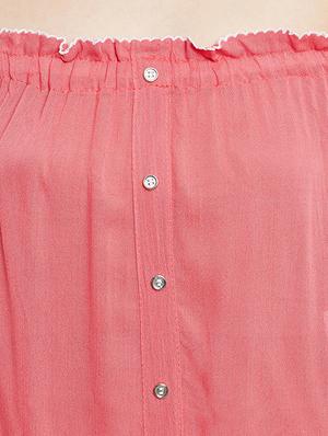 pink cotton off-shoulder top - 15085743 - Standard Image - 4