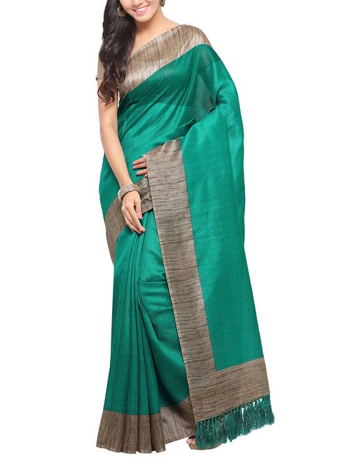 green saree with blouse - 15086306 - Standard Image - 1