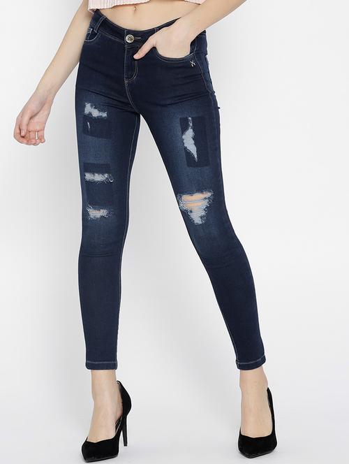 dark blue solid denim jeans - 15086638 - Very Small Image - 1