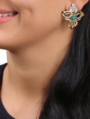 green copper studs earring - 15087411 - Standard Image - 4