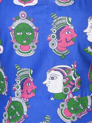 blue cotton flared kurta - 15091235 - Standard Image - 4