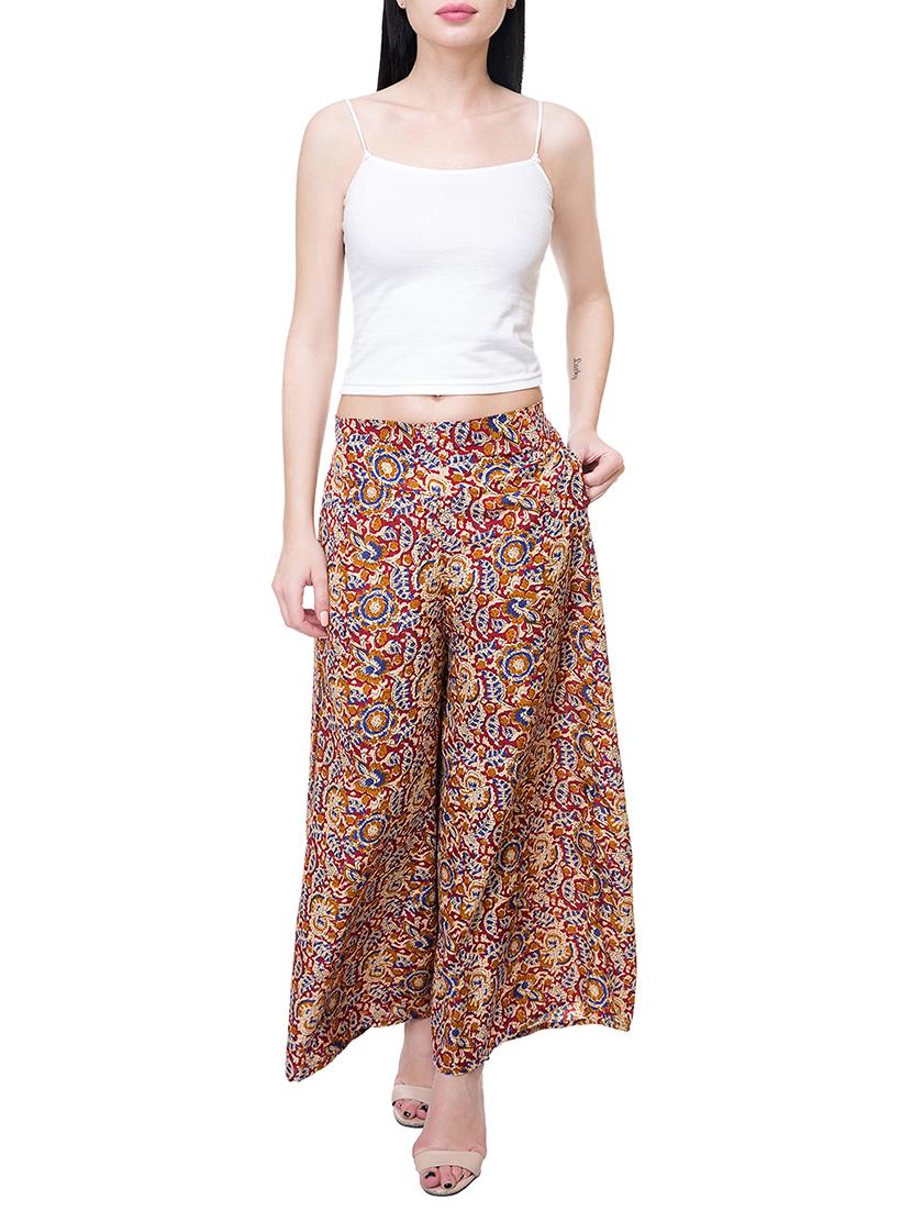 Red printed crepe palazzo - 15091605 - Zoom Image - 4
