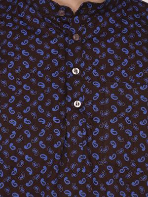 brown cotton short kurta - 15091796 - Standard Image - 4