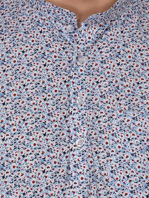 blue cotton short kurta - 15091802 - Standard Image - 4