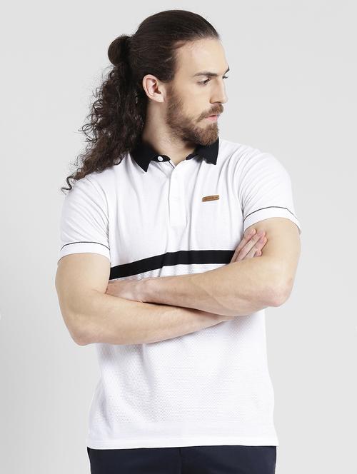 white cotton polo t-shirt - 15092903 - Standard Image - 1