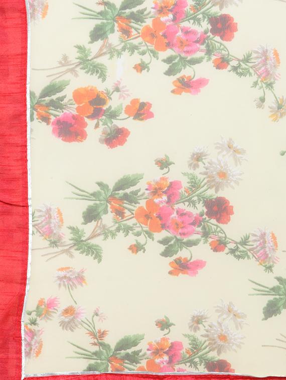 floral printed saree with blouse - 15093344 - Zoom Image - 4