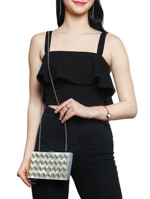white leatherette clutch - 15094077 - Standard Image - 4