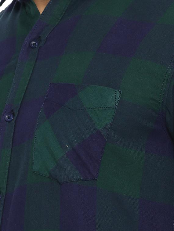 green cotton casual shirt - 15096086 - Zoom Image - 4