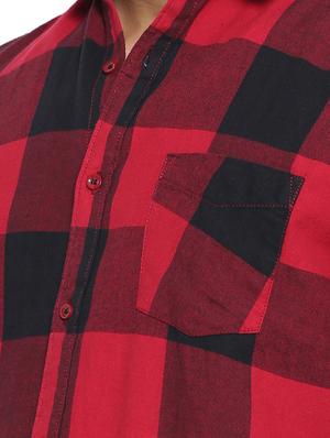 red cotton casual shirt - 15096087 - Standard Image - 4