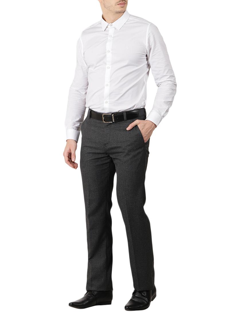 grey polyester blend flat front formal trouser - 15097502 - Zoom Image - 4