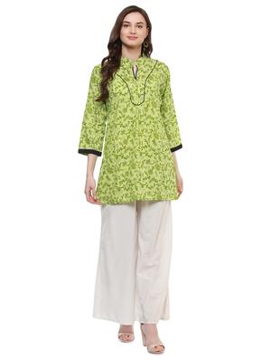 green cotton aline kurti - 15098124 - Standard Image - 4