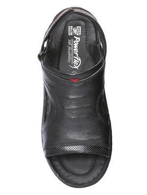 red chief black Leather back strap sandals - 15099860 - Standard Image - 4