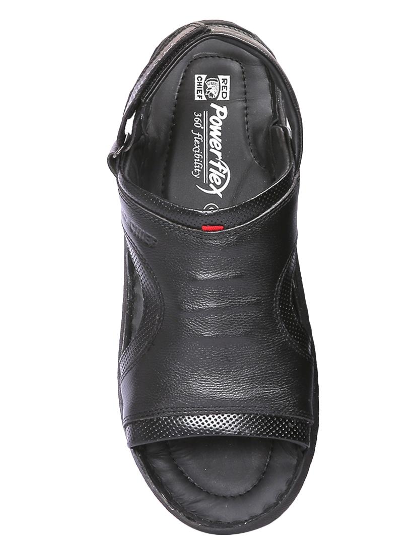 red chief black Leather back strap sandals - 15099860 - Zoom Image - 4