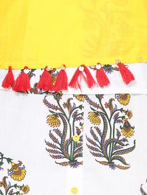 yellow cotton aline kurta - 15101230 - Standard Image - 4