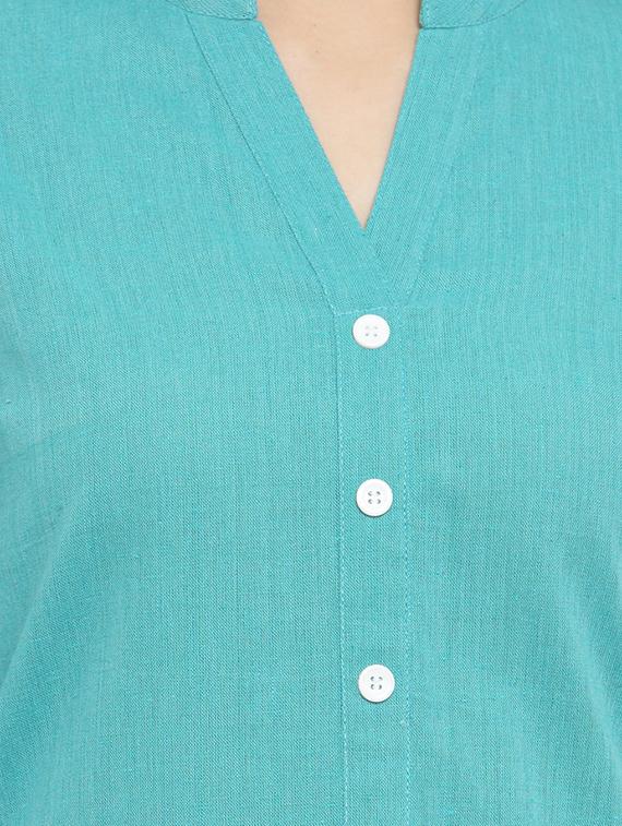 solid straight kurta - 15105140 - Zoom Image - 4