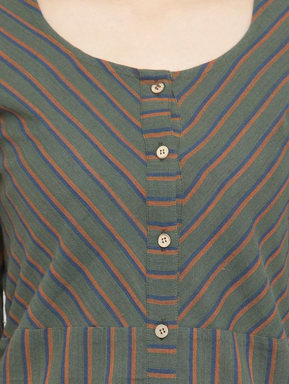 a-line stripes kurta - 15105145 - Zoom Image - 4