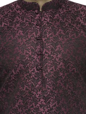 purple silk blend pocket kurta - 15105519 - Standard Image - 4