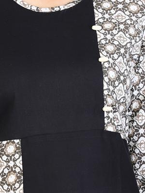 black cotton straight kurta - 15106247 - Standard Image - 4
