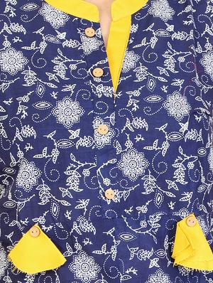yellow cotton straight kurta - 15106250 - Standard Image - 4
