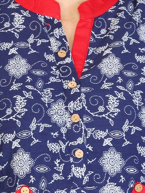 red cotton straight kurta - 15106251 - Standard Image - 4