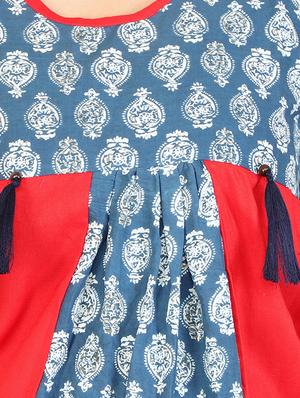 red cotton a-line kurta - 15106253 - Standard Image - 4