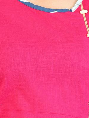 pink cotton a-line kurta - 15106257 - Standard Image - 4