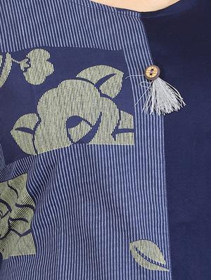 blue cotton straight kurta - 15106264 - Standard Image - 4