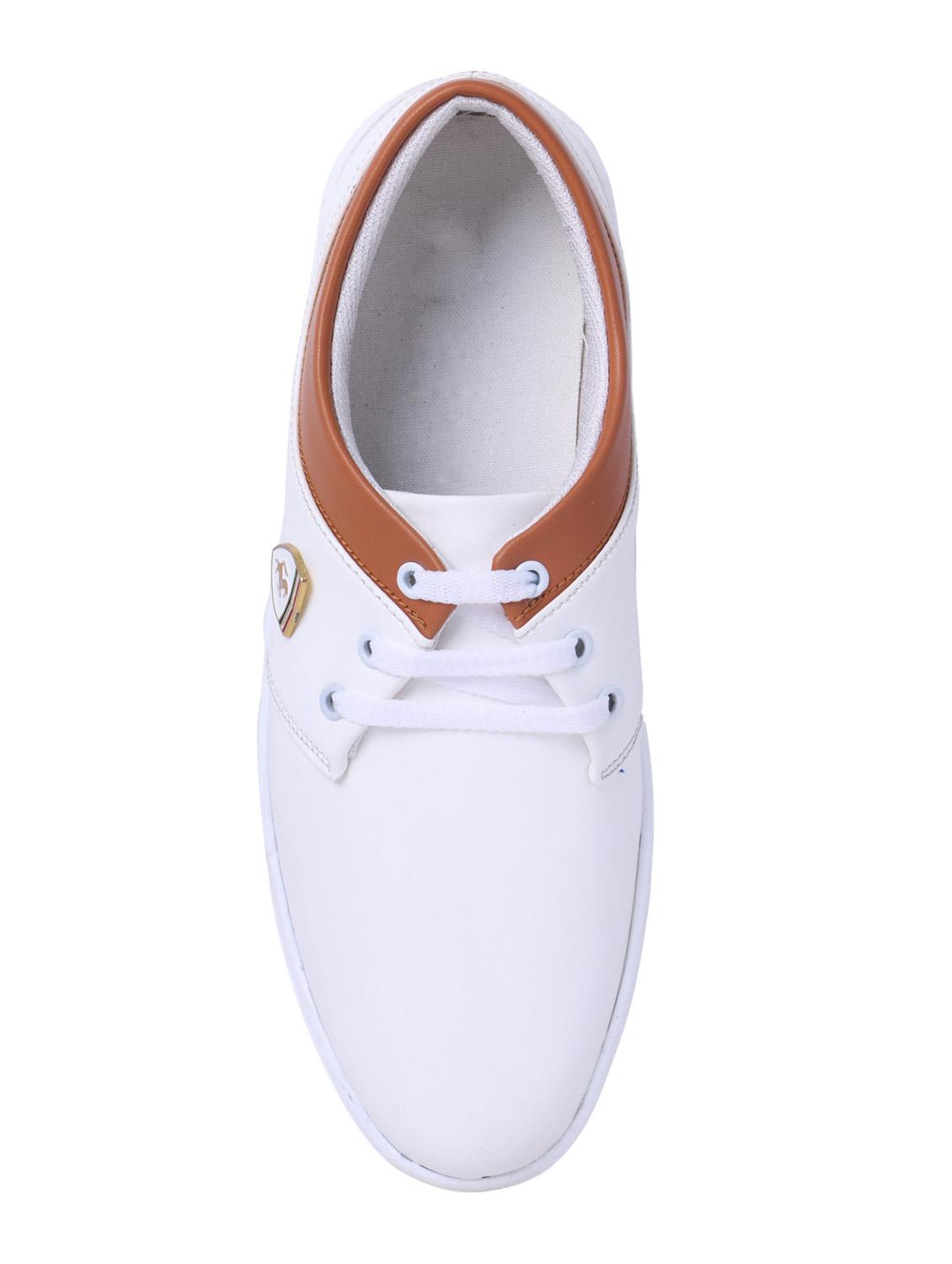 white leatherette lace up sneaker - 15106603 - Zoom Image - 4