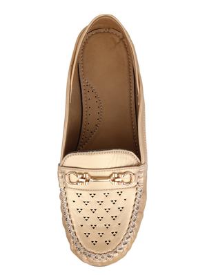 gold suede slip on loafers - 15106864 - Standard Image - 4