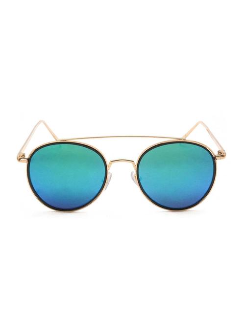 stacle uv protected round sunglasses for men and women (st7566|48|golden / blue mirrored lens) - 15107798 - Standard Image - 1