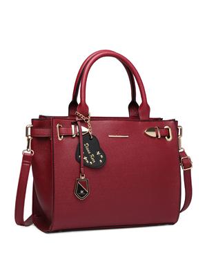maroon leatherette handbag - 15109105 - Standard Image - 4