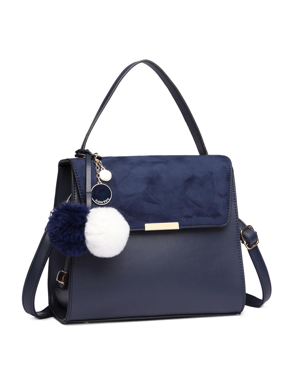 blue leatherette regular handbag - 15109143 - Zoom Image - 4