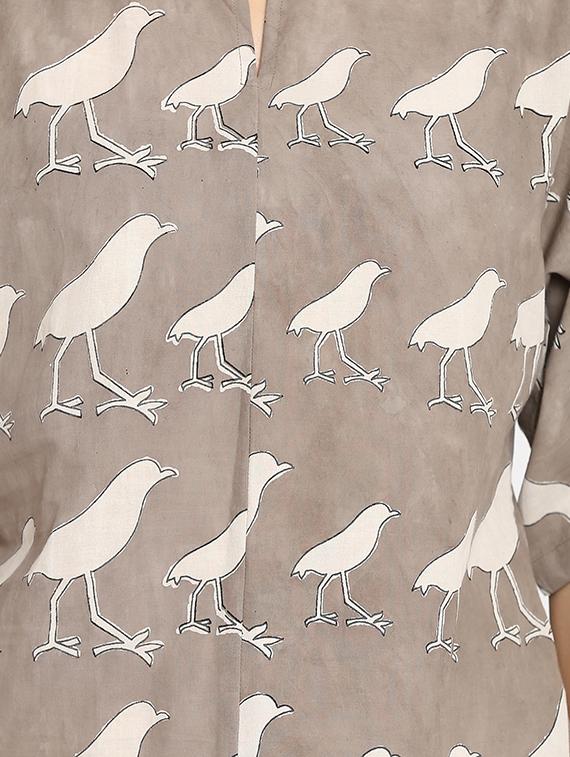 brown printed cotton top - 15111060 - Zoom Image - 4