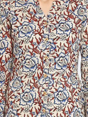 brown floral cotton top - 15111066 - Standard Image - 4