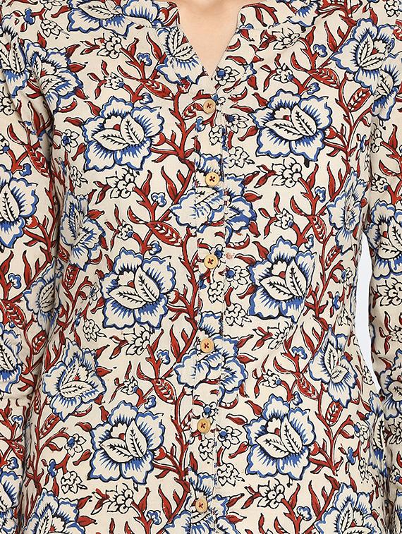 brown floral cotton top - 15111066 - Zoom Image - 4