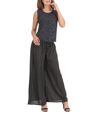 black polka dot flared palazzo - 15111068 - Standard Image - 4