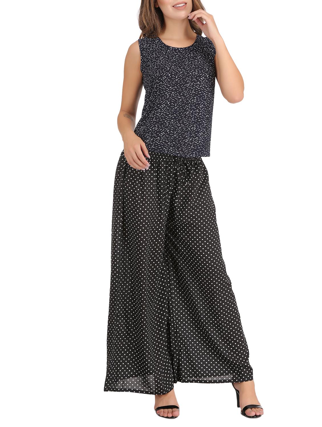 black polka dot flared palazzo - 15111068 - Zoom Image - 4