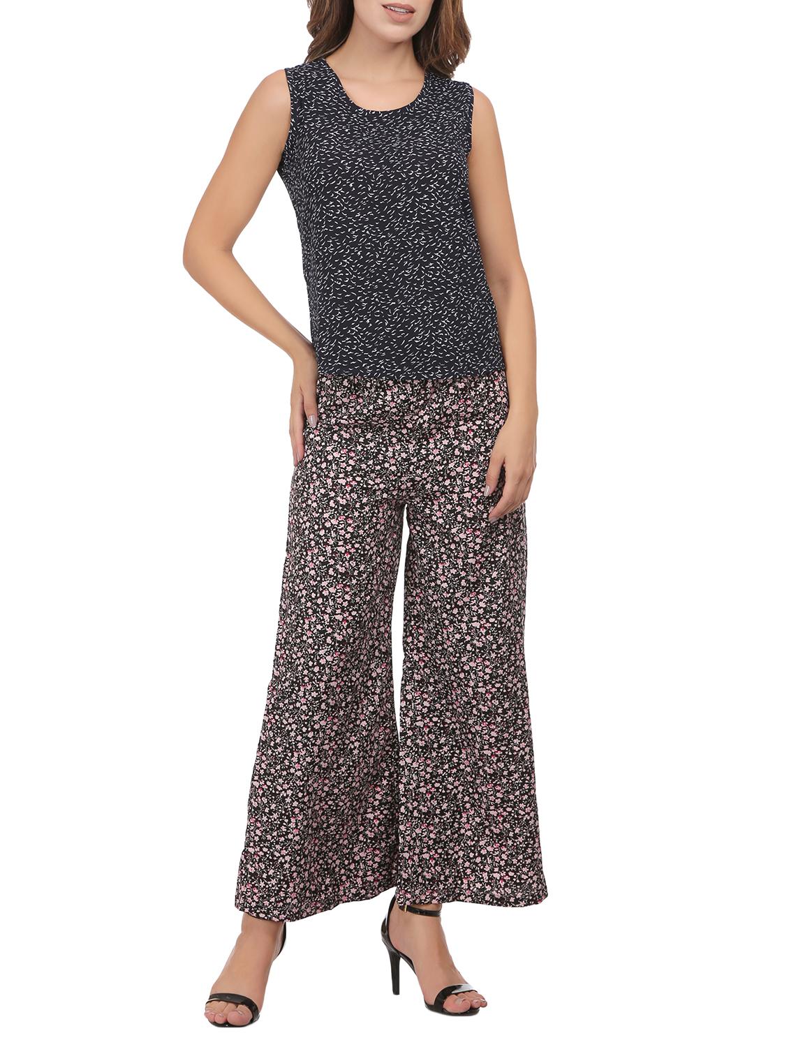 black cotton straight palazzo - 15111310 - Zoom Image - 4