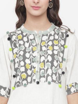 Printed yoke kurta with pant set - 15112688 - Standard Image - 4