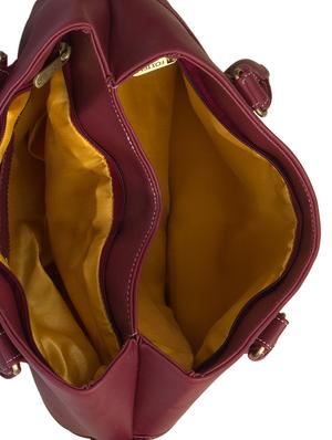 maroon leatherette (pu) combo handbag - 15112757 - Standard Image - 4