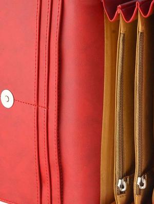 maroon leatherette (pu) combo handbag - 15112757 - Standard Image - 7