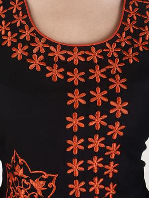 black rayon straight kurta - 15113065 - Standard Image - 4